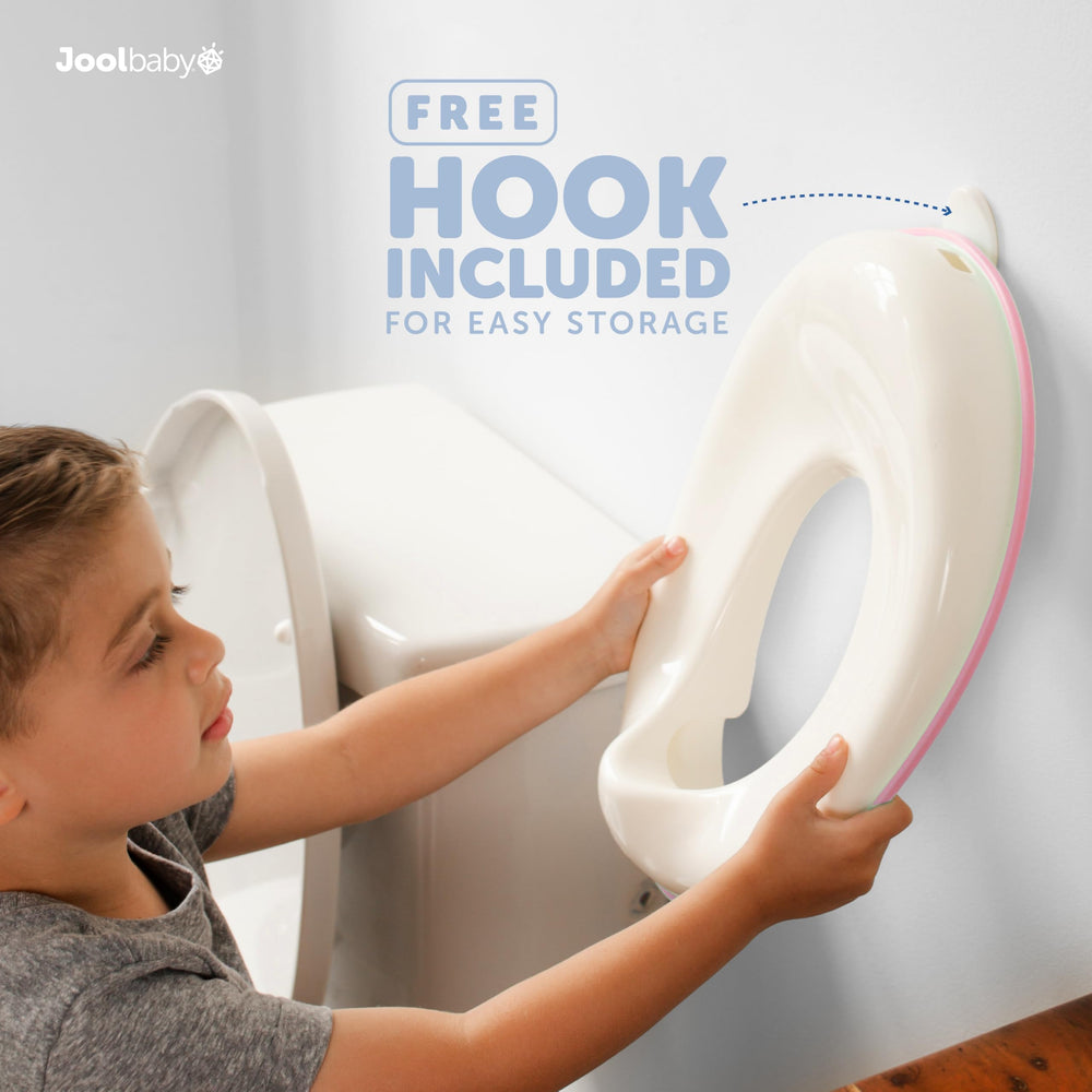 Jool Baby non-slip base keeps the seat steady during potty time.