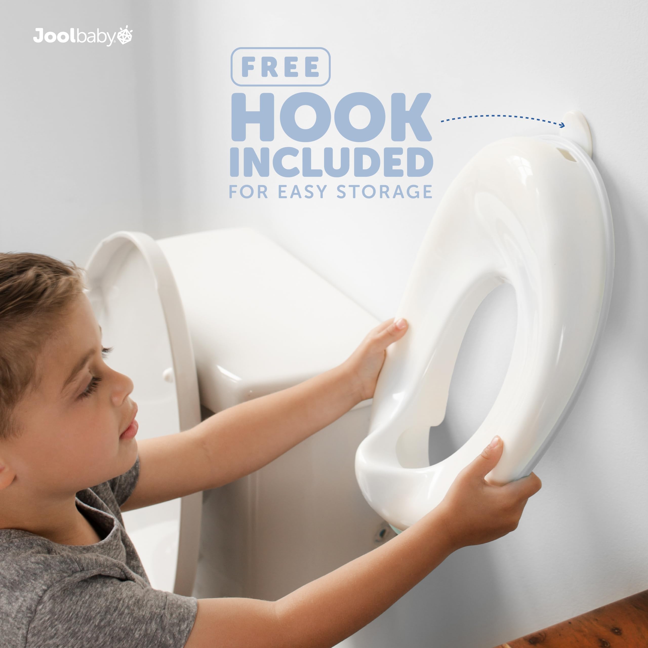 Jool Baby seat with slip-resistant bottom provides stable potty time.