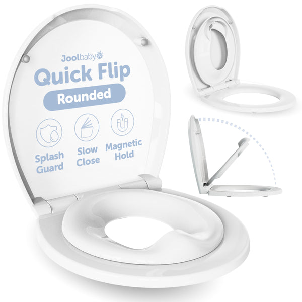 Jool Baby Quick Flip Seat with potty-up design eases toddler training at home.