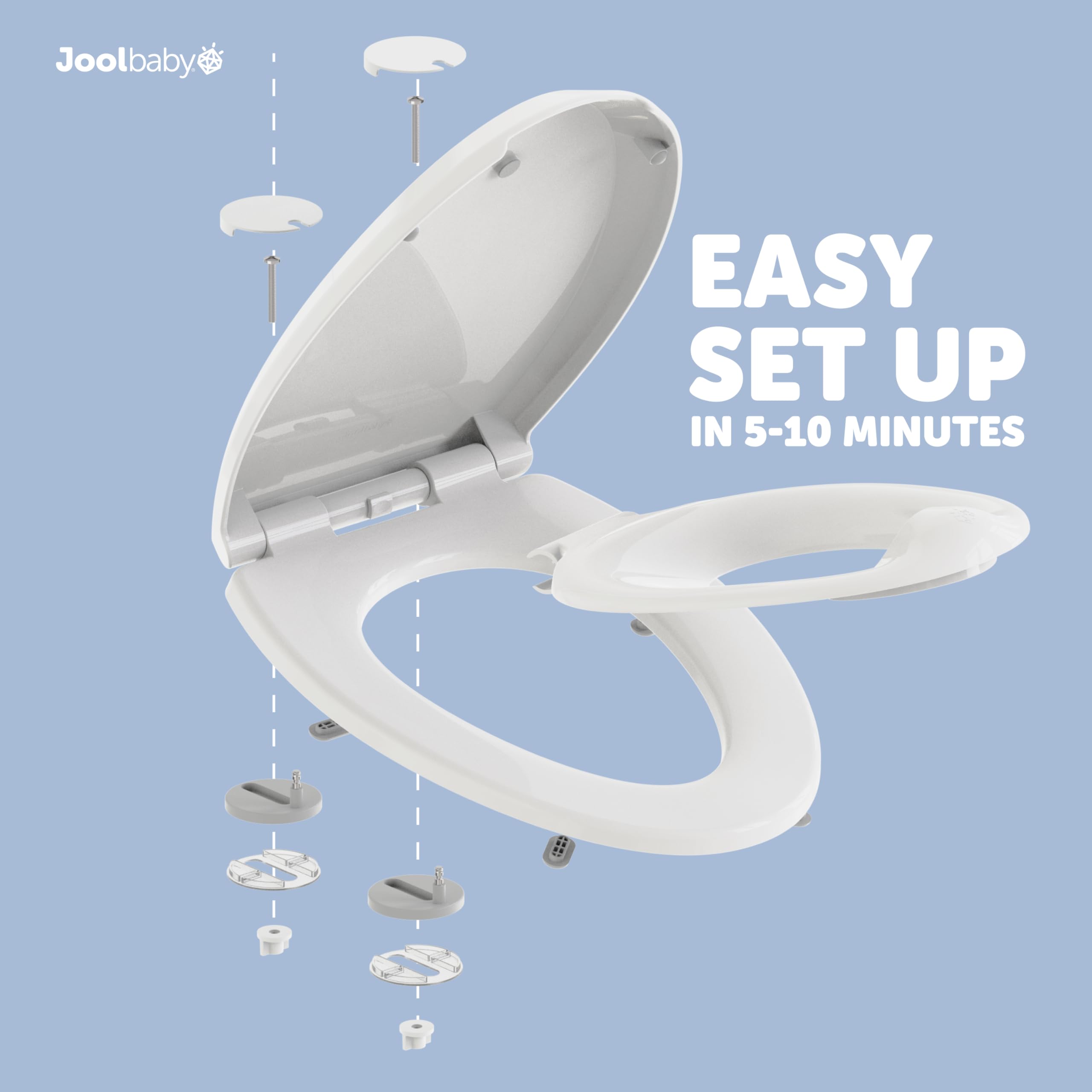 Jool Baby Quick Flip elongated design fits most toilets securely