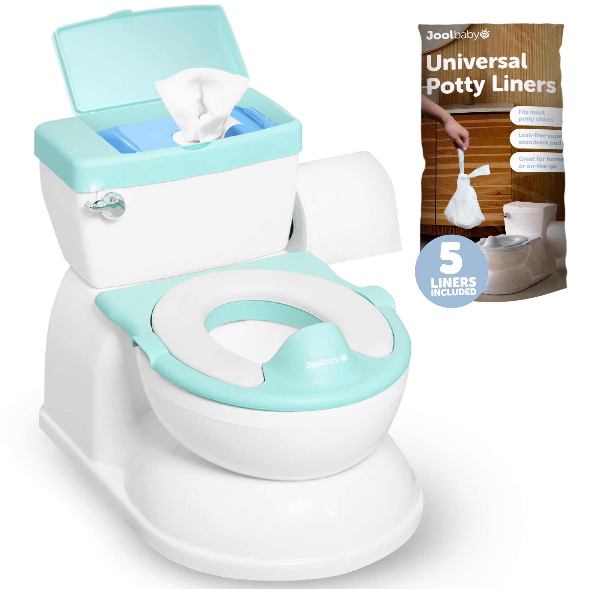 Jool Baby Real Feel potty with flushing sounds enhances potty training engagement.
