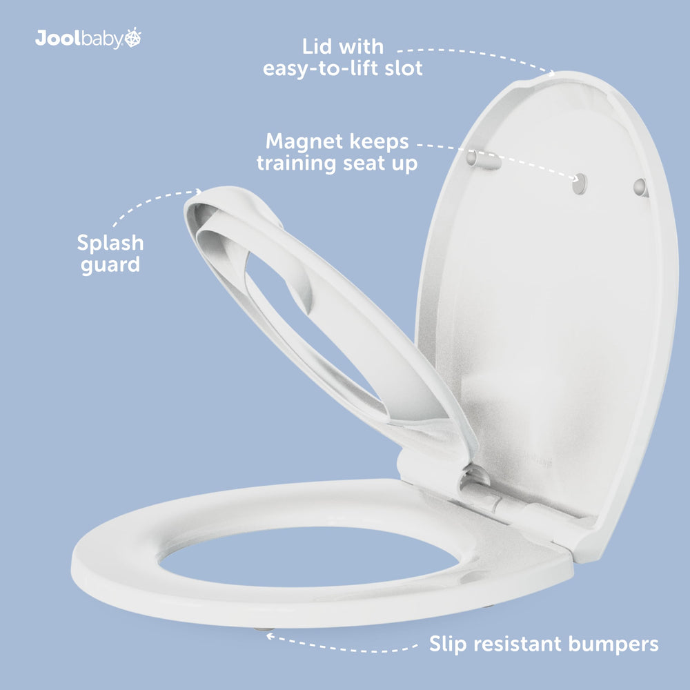 Jool Baby removable potty-attachment makes seat usable after training.
