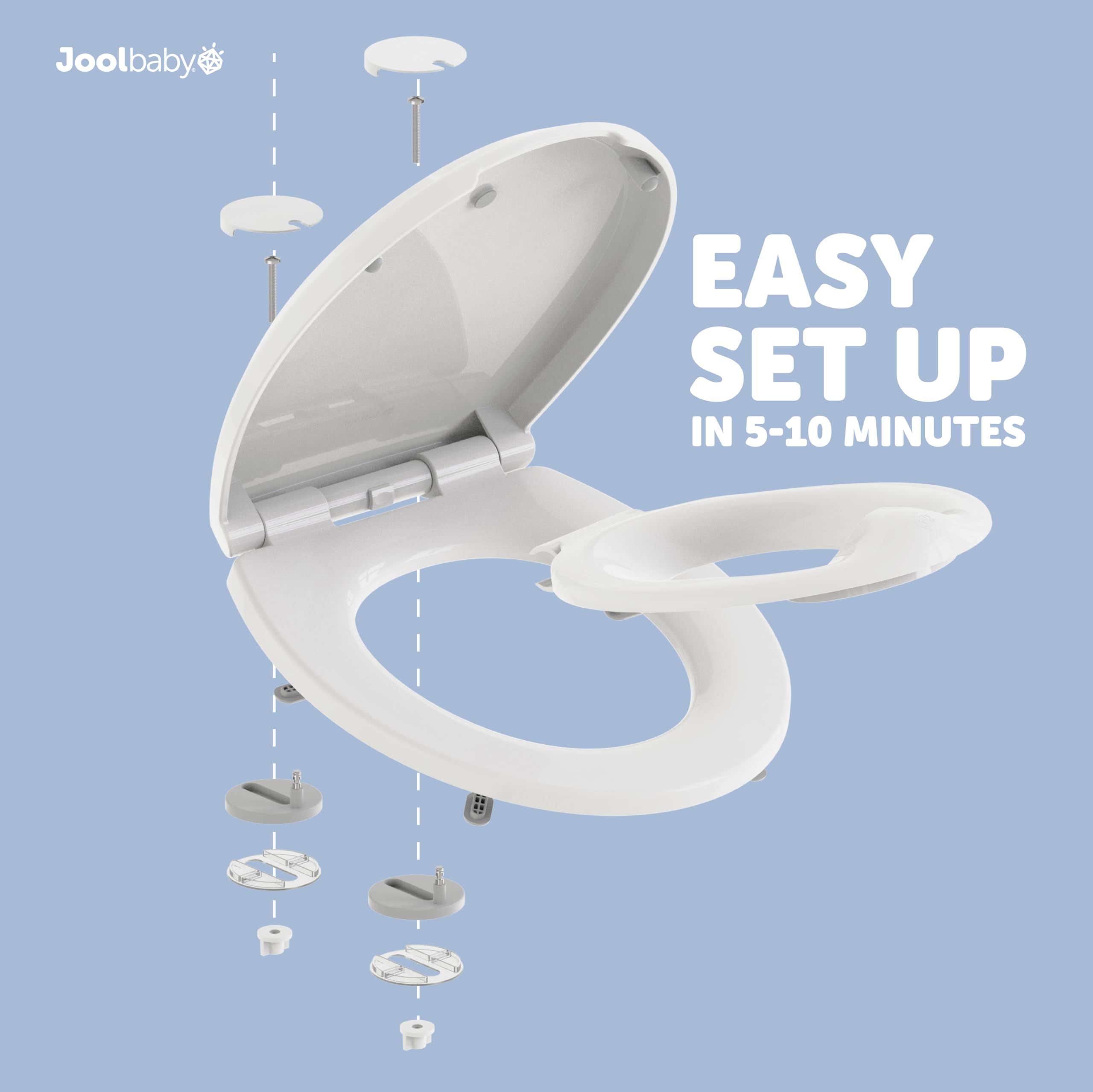 Jool Baby round-toilet-seat-compatibility fits most toilets with quick setup.