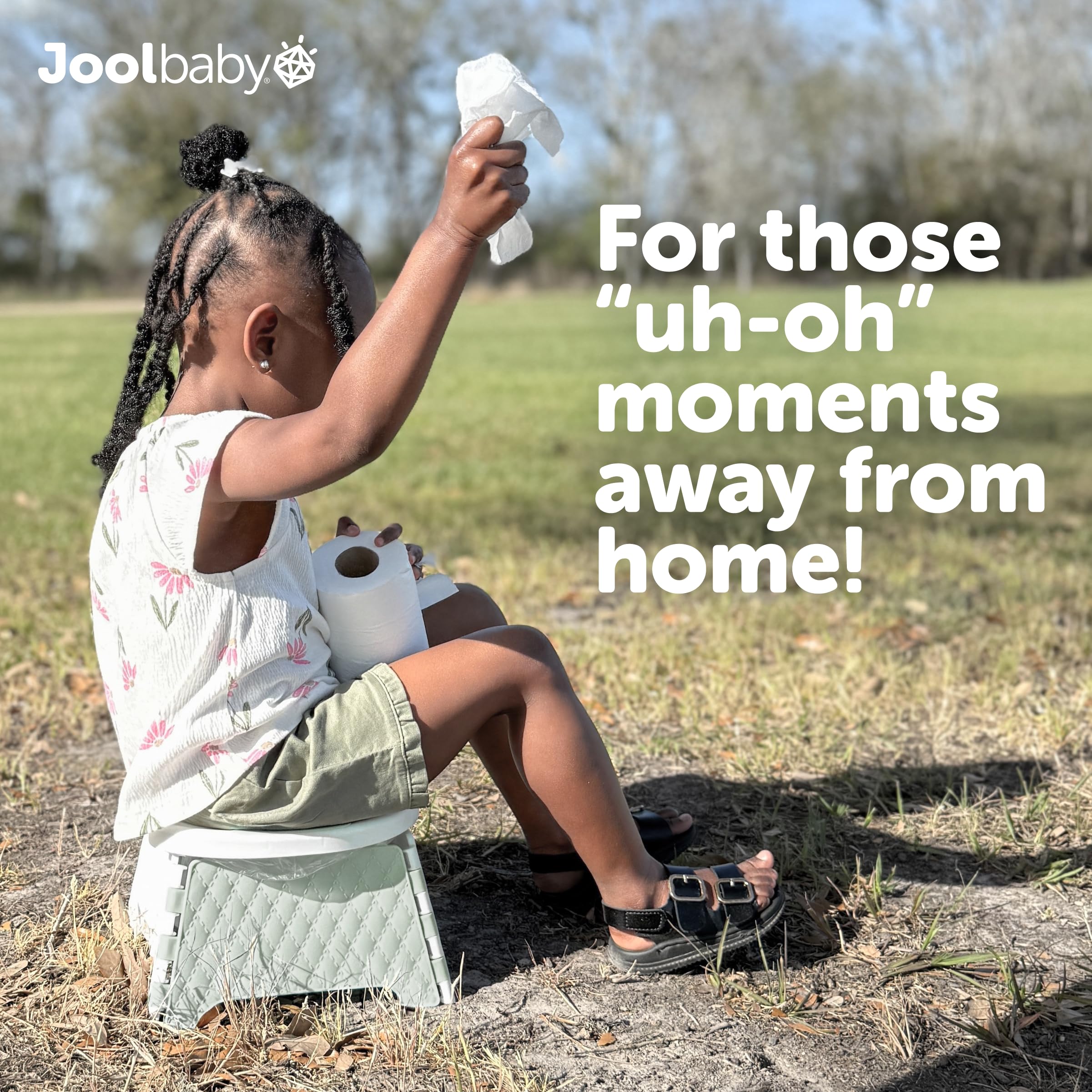 Jool Baby sage color portable potty fits well with home and travel
