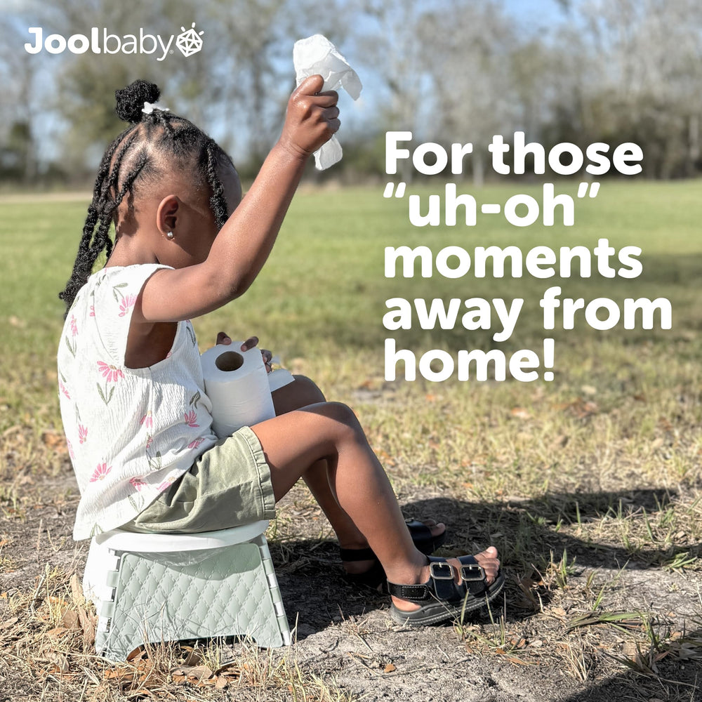 Jool Baby sage color portable potty fits well with home and travel