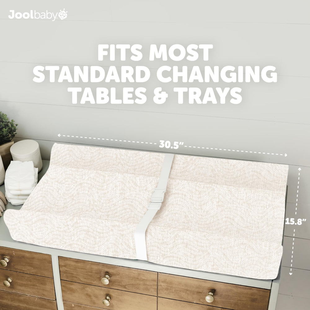 Jool Baby Serenity large size accommodates growing babies on standard tables