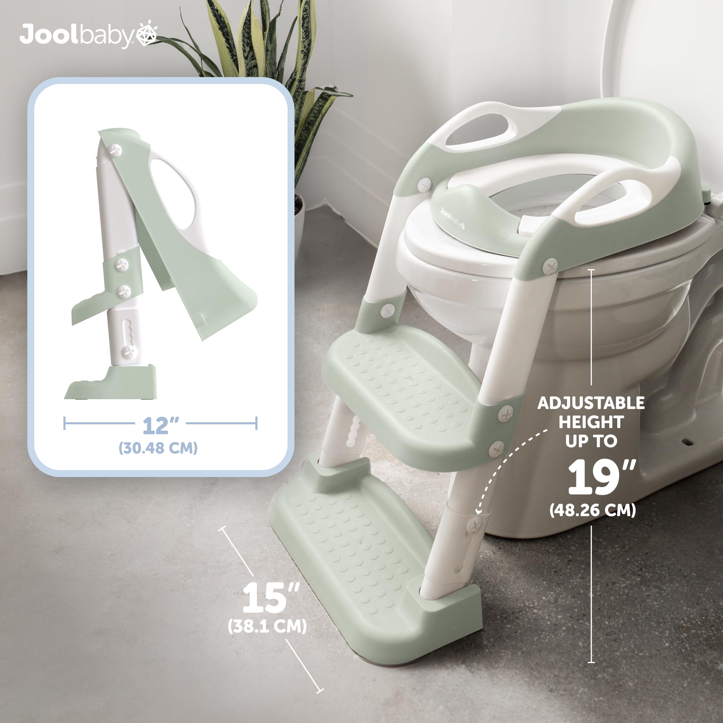 Jool Baby splash guard protects against messes during potty time.