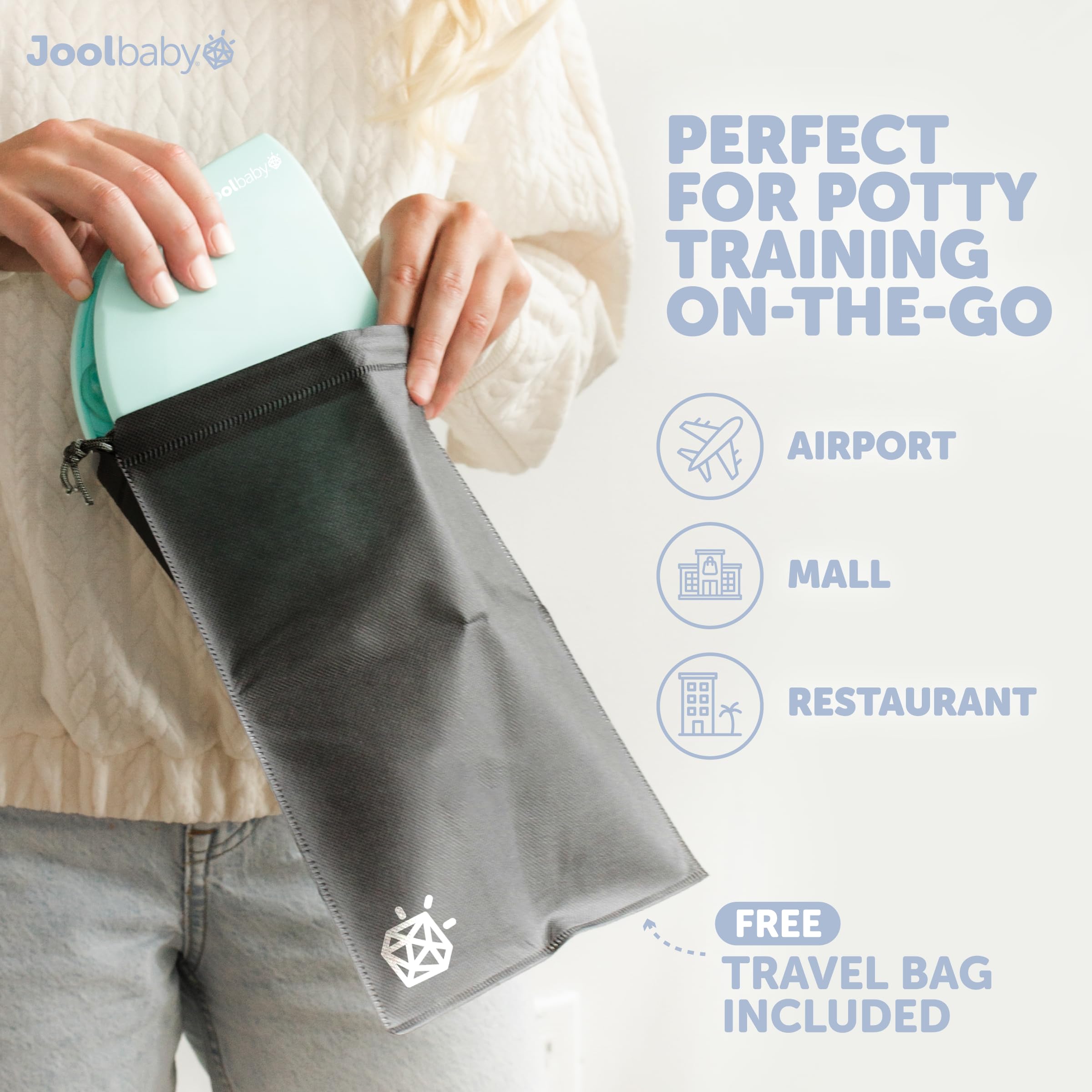 Suction cups secure the seat for stable placement during quick trips.