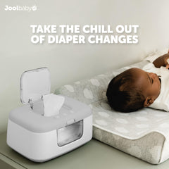 Jool Baby TinyBums wipe warmer with locked lid keeps moisture sealed.