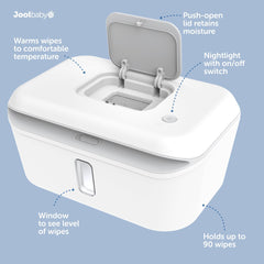 Jool Baby wipe warmer with night light offers soft illumination for night changes