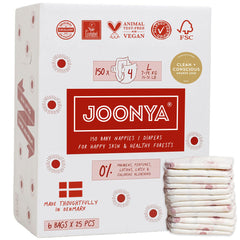JOONYA Size 4 diapers provide overnight dry coverage for peaceful sleep