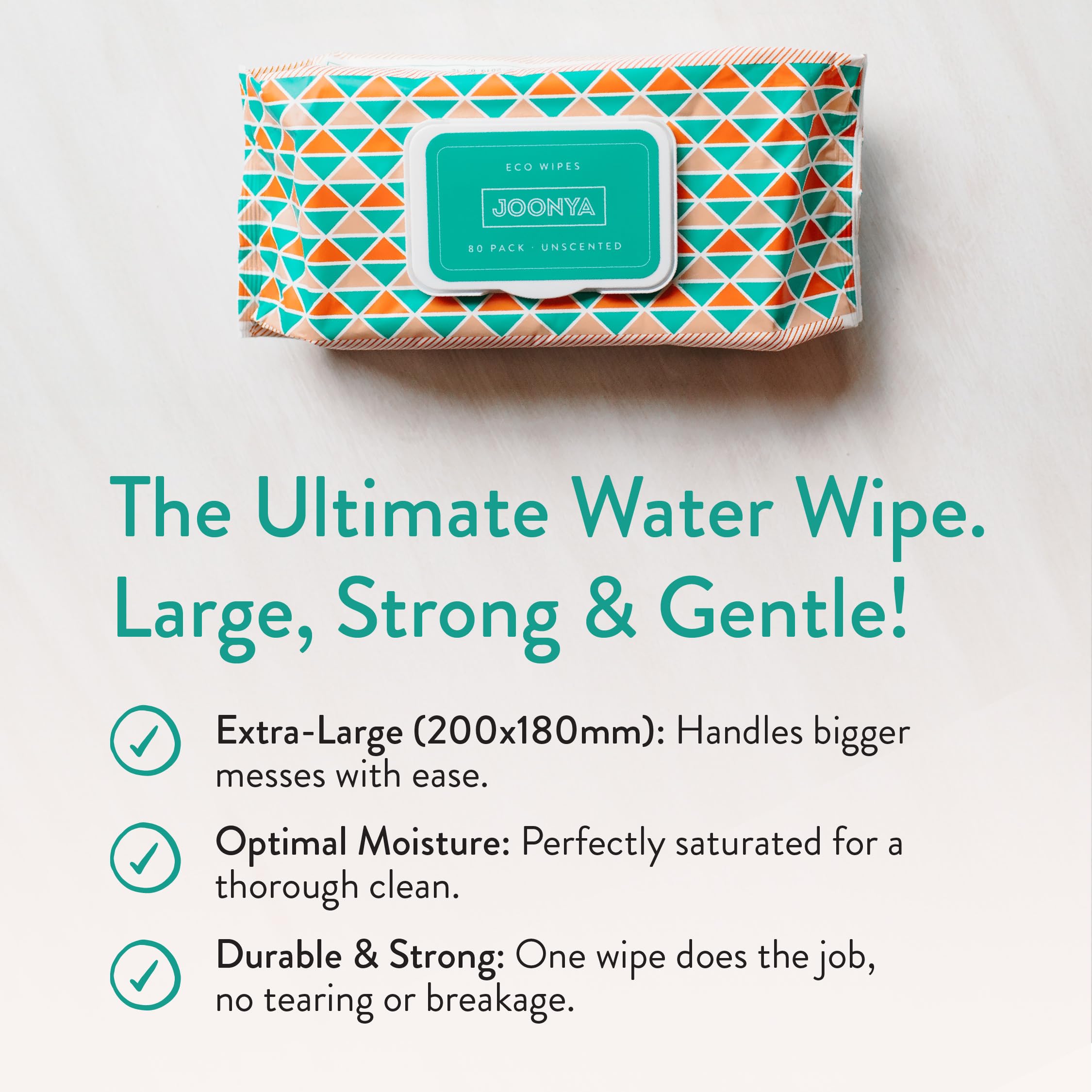 JOONYA Fragrance-free wipes with aloe, chamomile, jojoba for gentle cleansing.