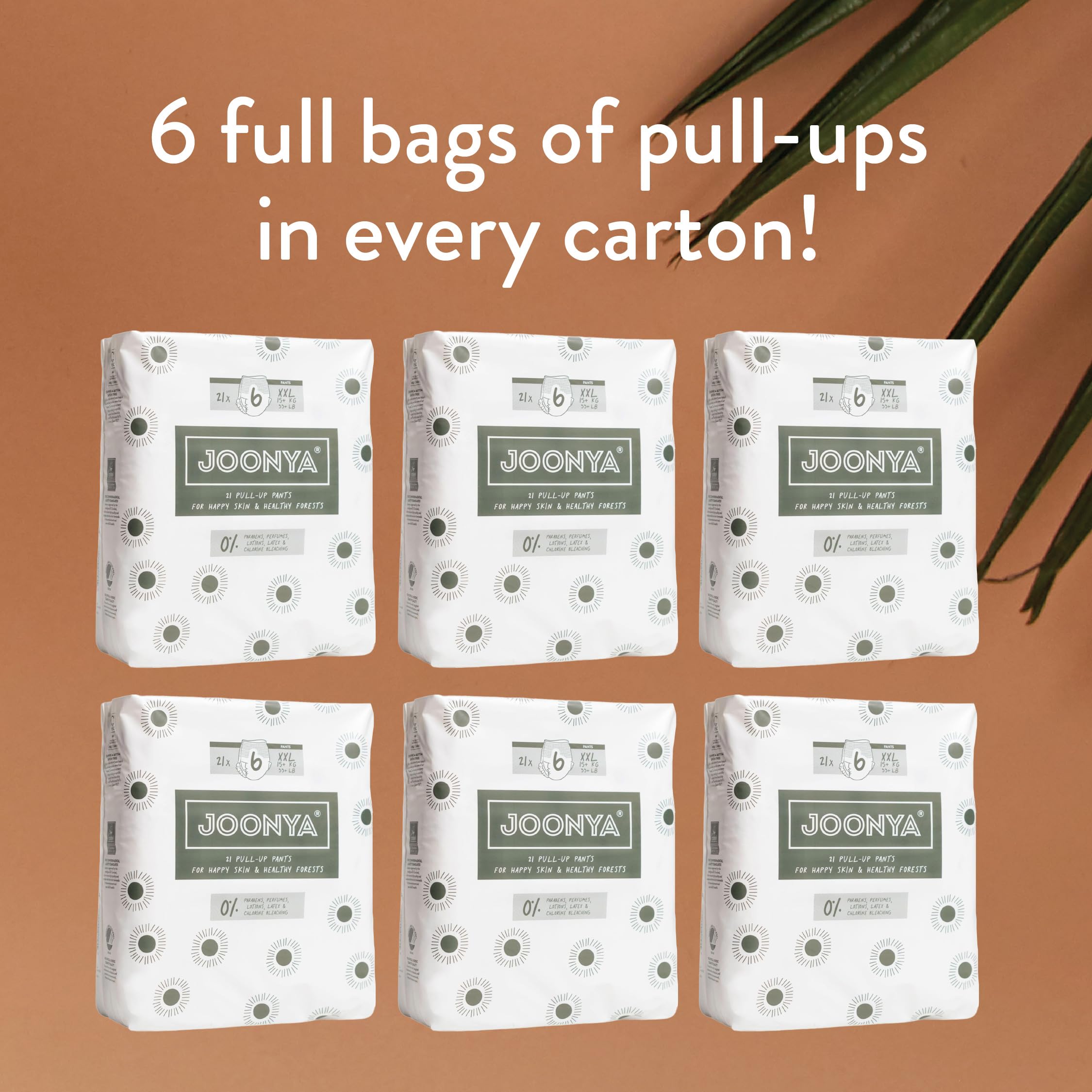 JOONYA pull-up pants wood-fluff-core uses FSC-certified materials.