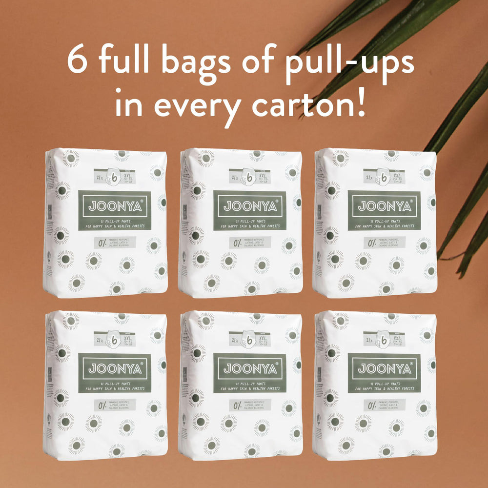 JOONYA pull-up pants wood-fluff-core uses FSC-certified materials.
