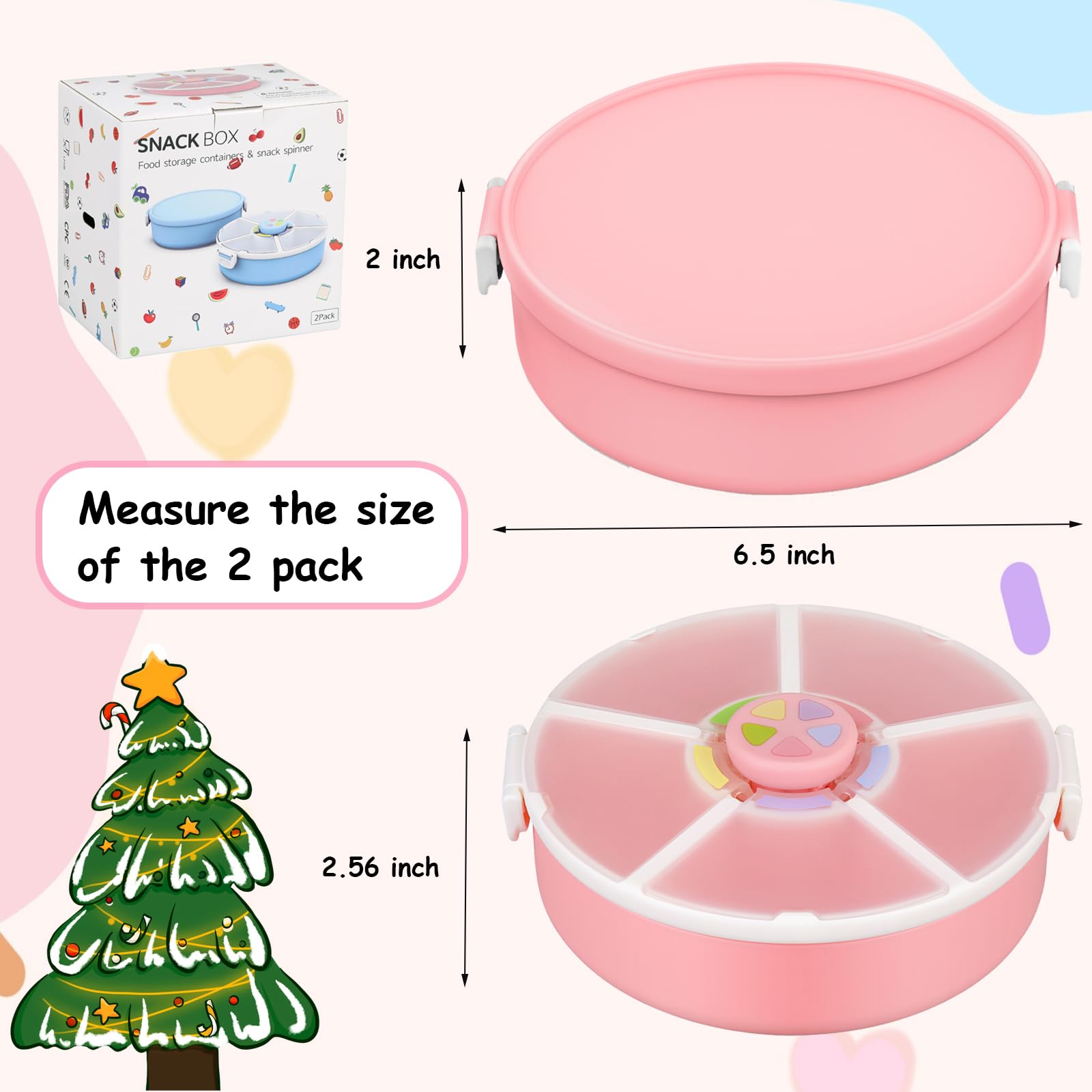Removable divider in JOOPETALK snack box for larger items.