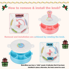 Removable divider adapts for longer items like fruit halves.