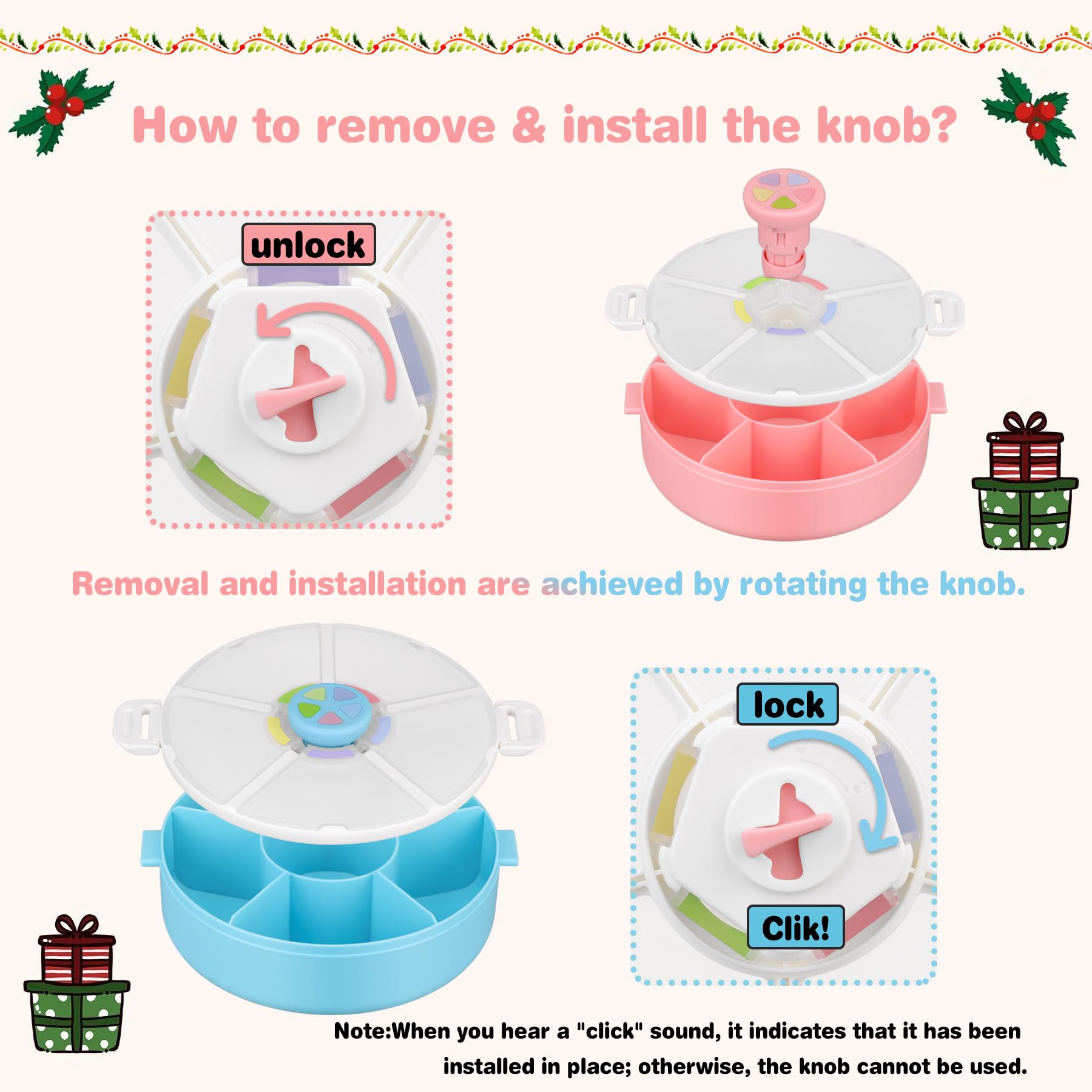JOOPETALK round snack box with six compartments for simple travel packing.