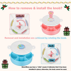 JOOPETALK round snack box with six compartments for simple travel packing.