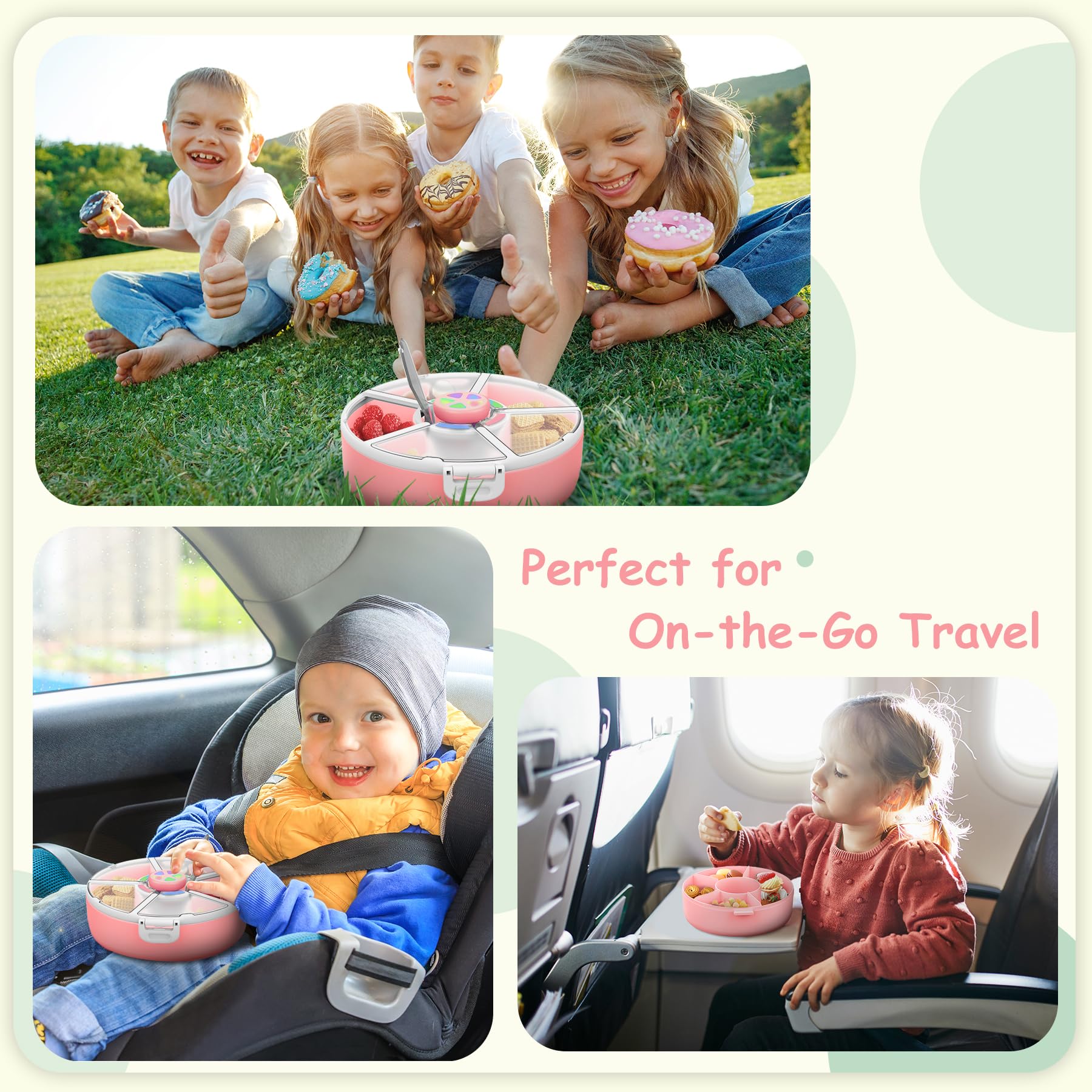JOOPETALK container shown fitting in a lunchbox with pink lid