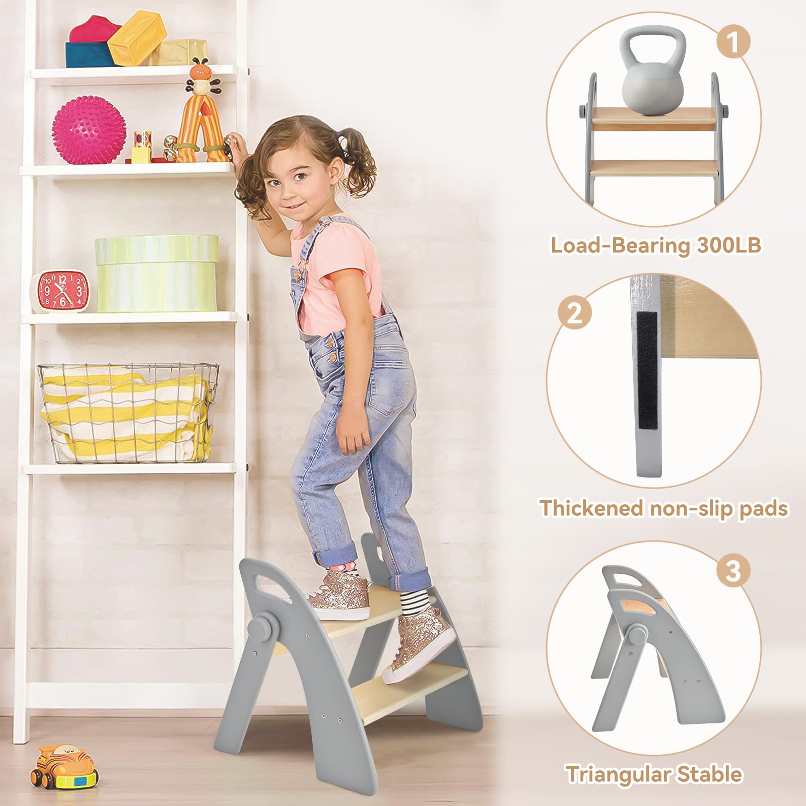 Joothlin kids toilet training stool assisting independent bathroom moments.