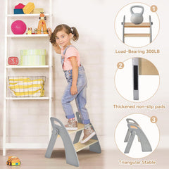 Joothlin kids toilet training stool assisting independent bathroom moments.