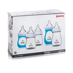 Joovy Boob Diamond glass bottle assembly shows durable construction.