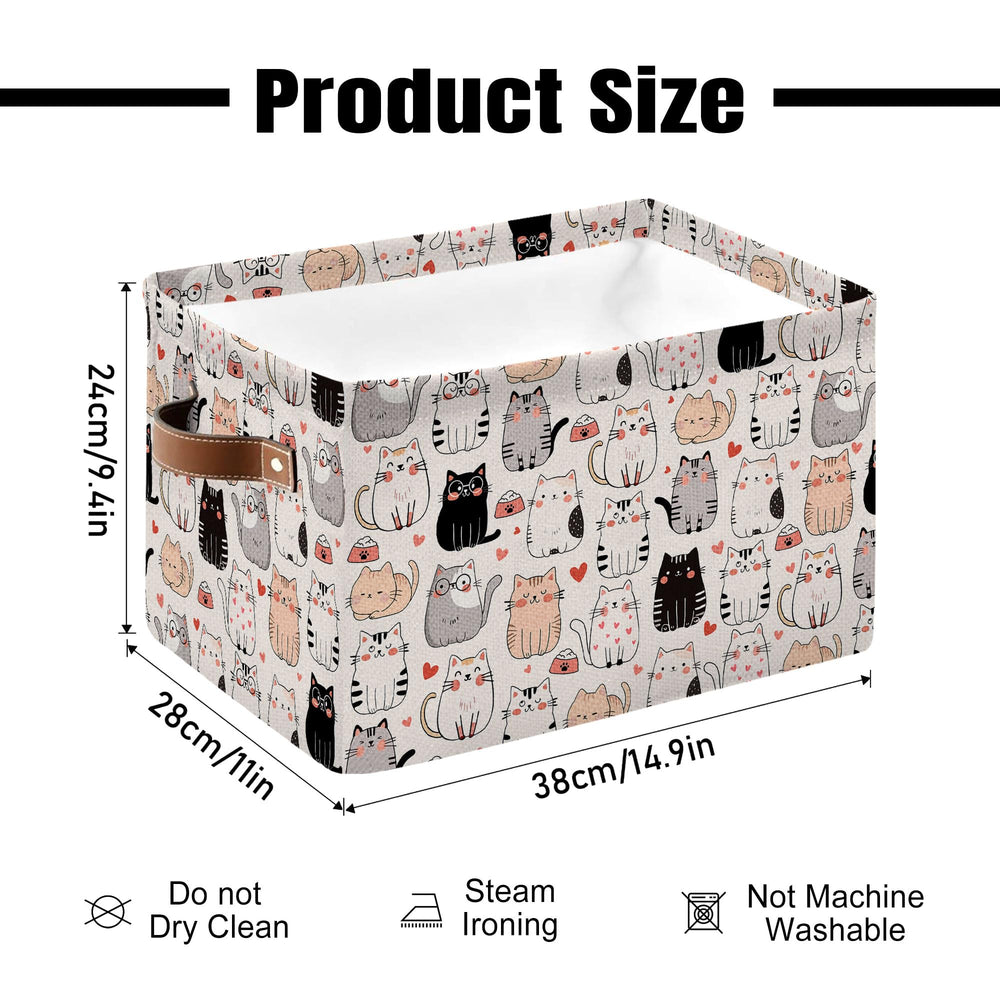 JOPJOLIW cat-pattern storage bin in bedroom for clothes storage.