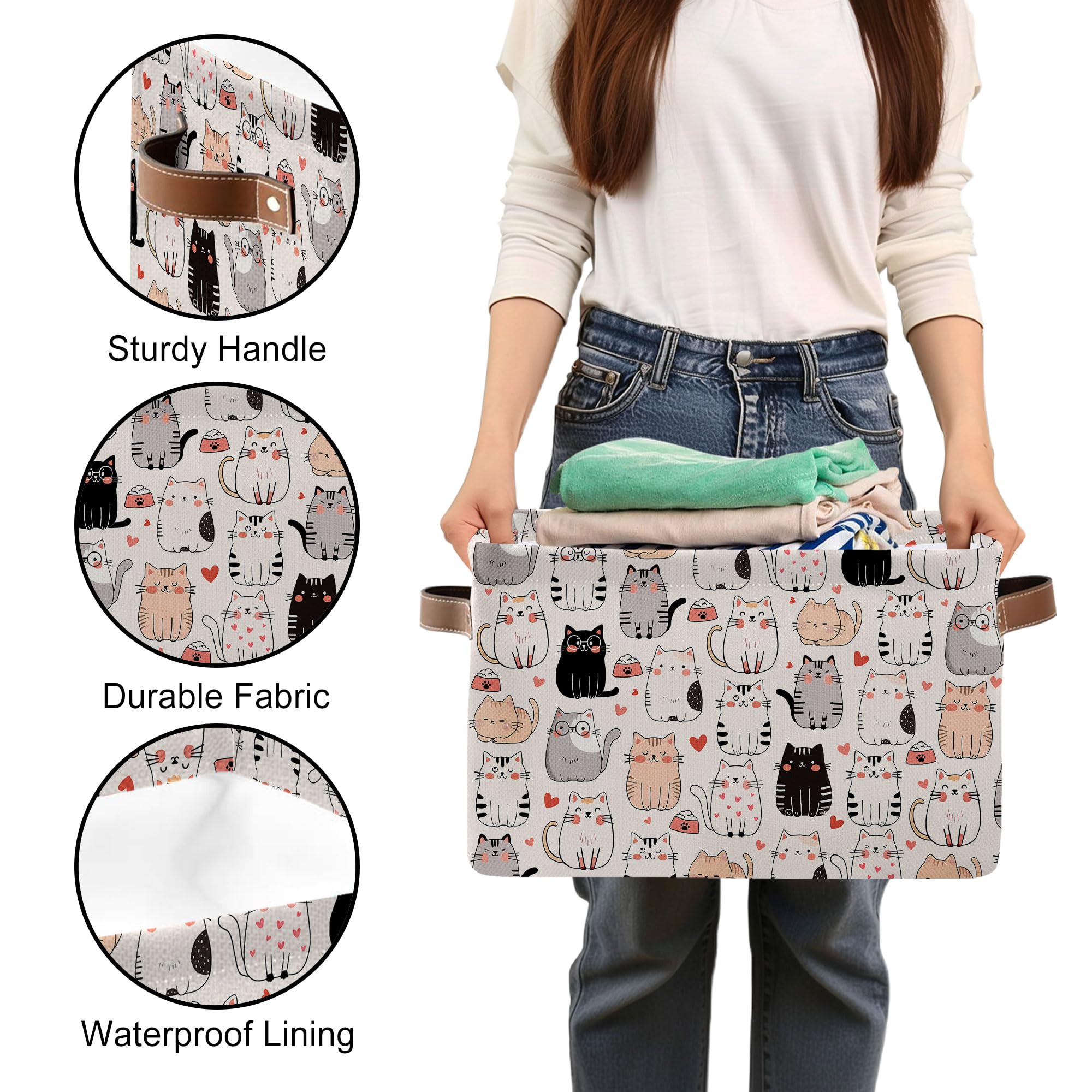 JOPJOLIW collapsible basket with waterproof interior for versatile use.