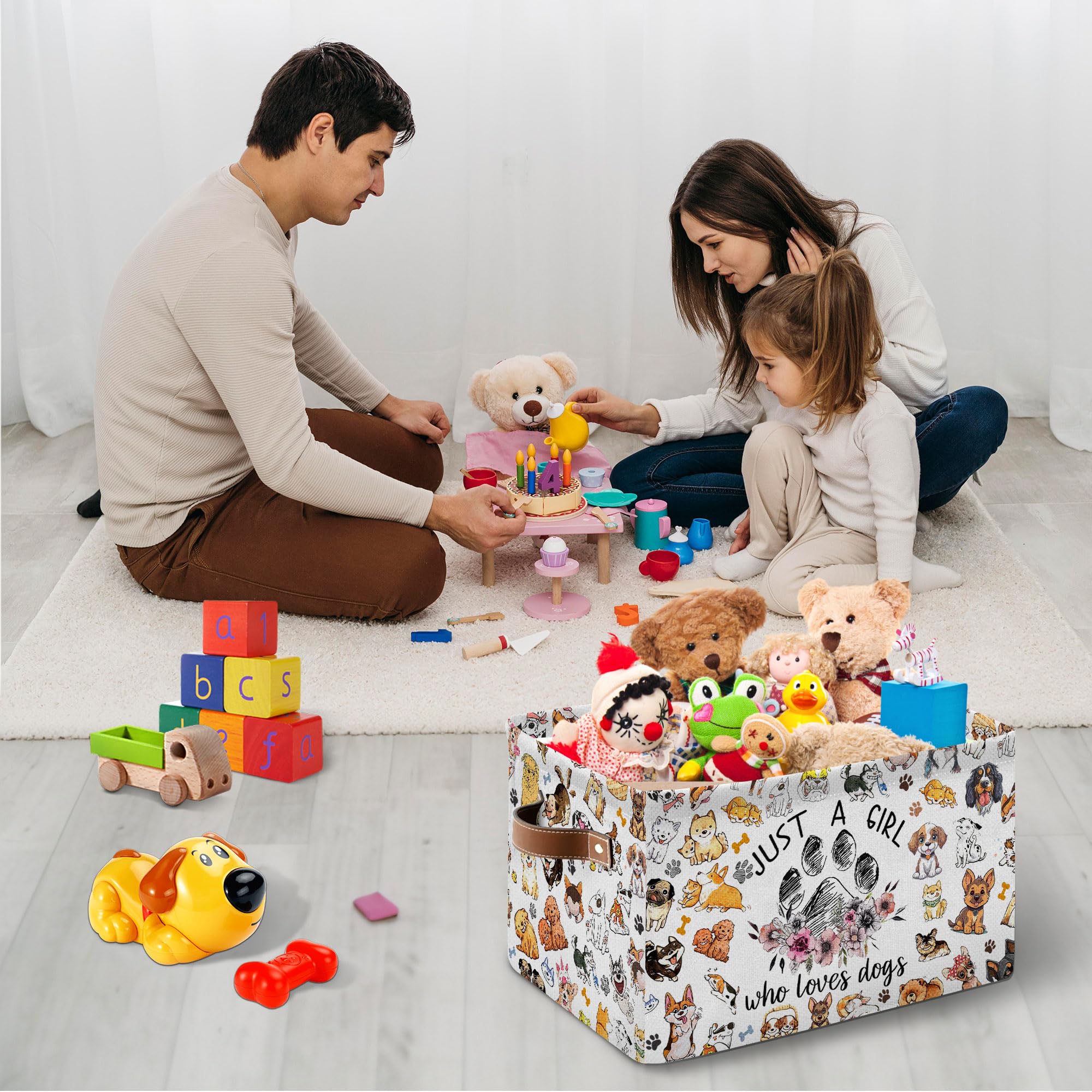 JOPJOLIW collapsible storage bin with handles for easy moving between rooms