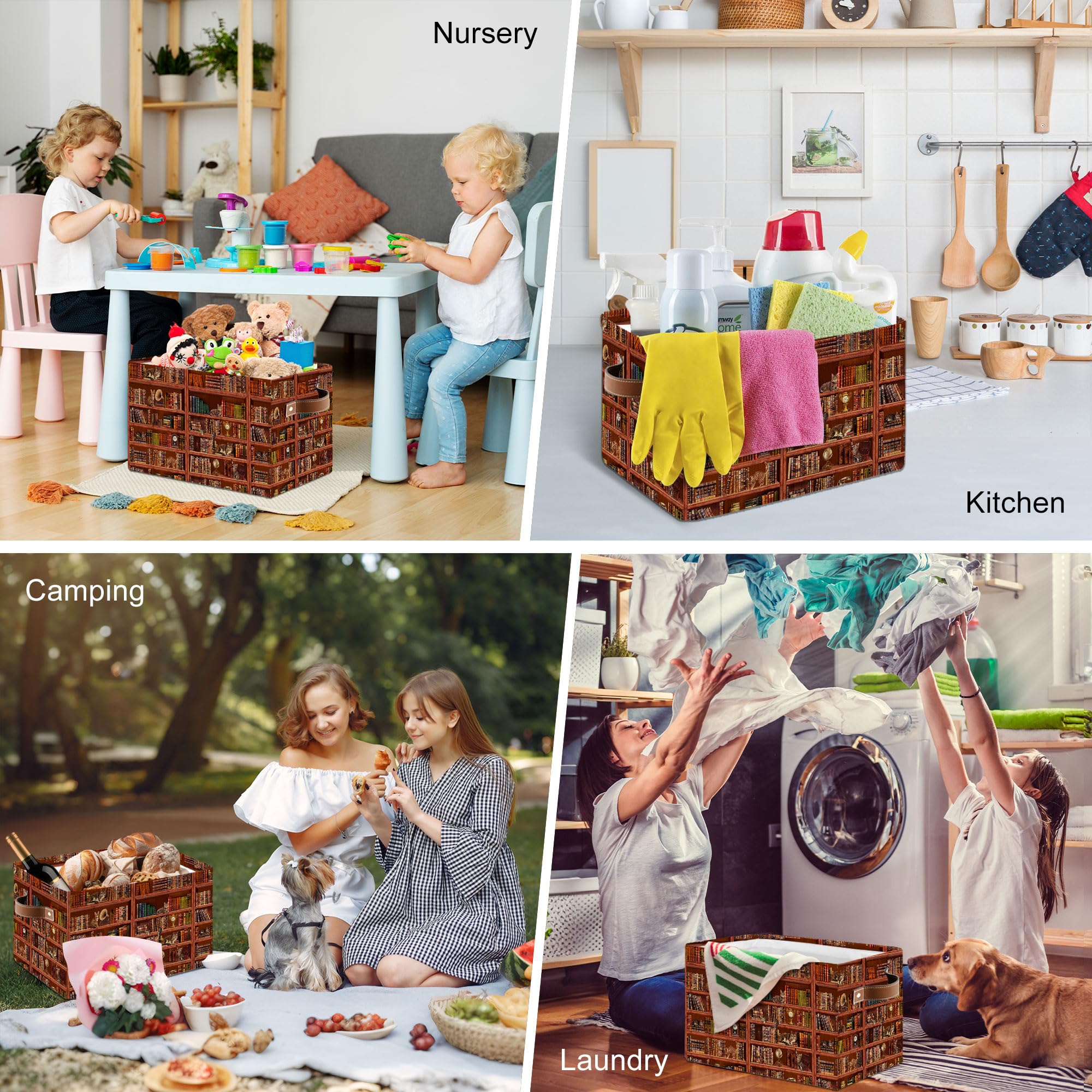 JOPJOLIW collapsible storage bin folds flat for compact storage.