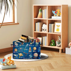 JOPJOLIW Cosmic rocket pattern storage bin adds style while decluttering shelves.