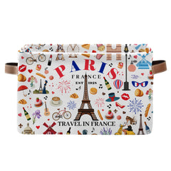 JOPJOLIW Eiffel Tower print basket adds Paris style and storage.