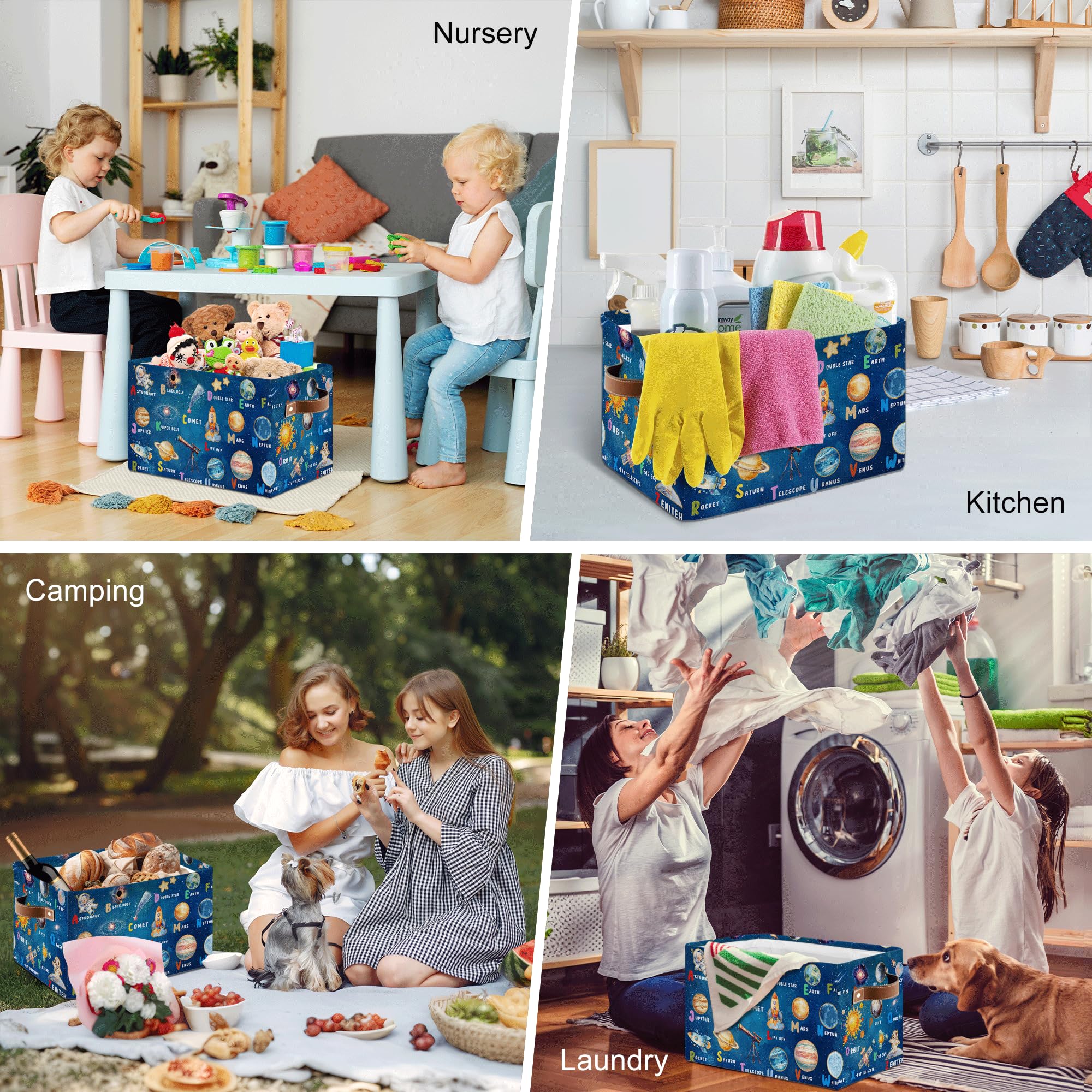 JOPJOLIW Space-themed storage for kids room, living room, or hallway.
