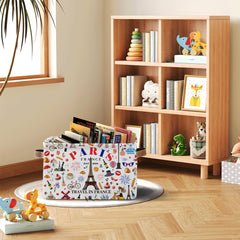 JOPJOLIW Paris-themed rectangle storage fits living spaces neatly.