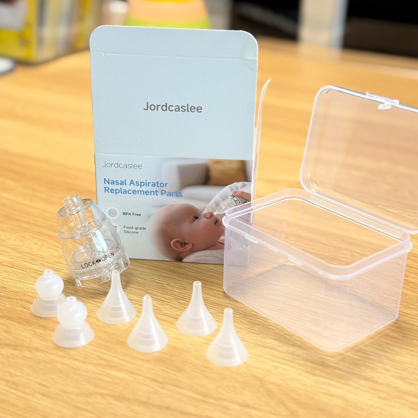 Jordcaslee gourd-tip silicone for shallow mucus contact and gentle suction