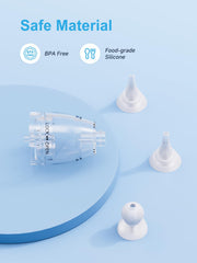 Jordcaslee flat silicone tip for deeper congestion; versatile nasal relief.