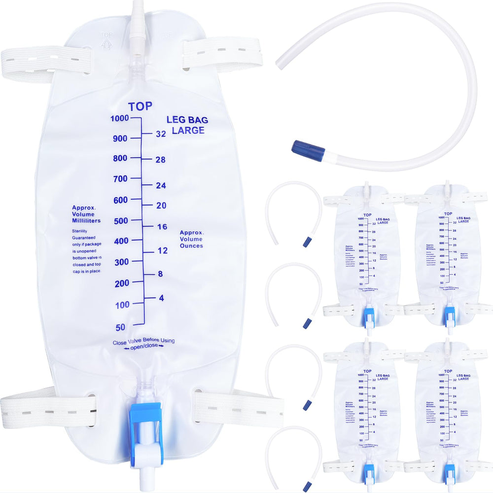 JORVONR 5-pack blue 1000ml leg bag for reliable daily use