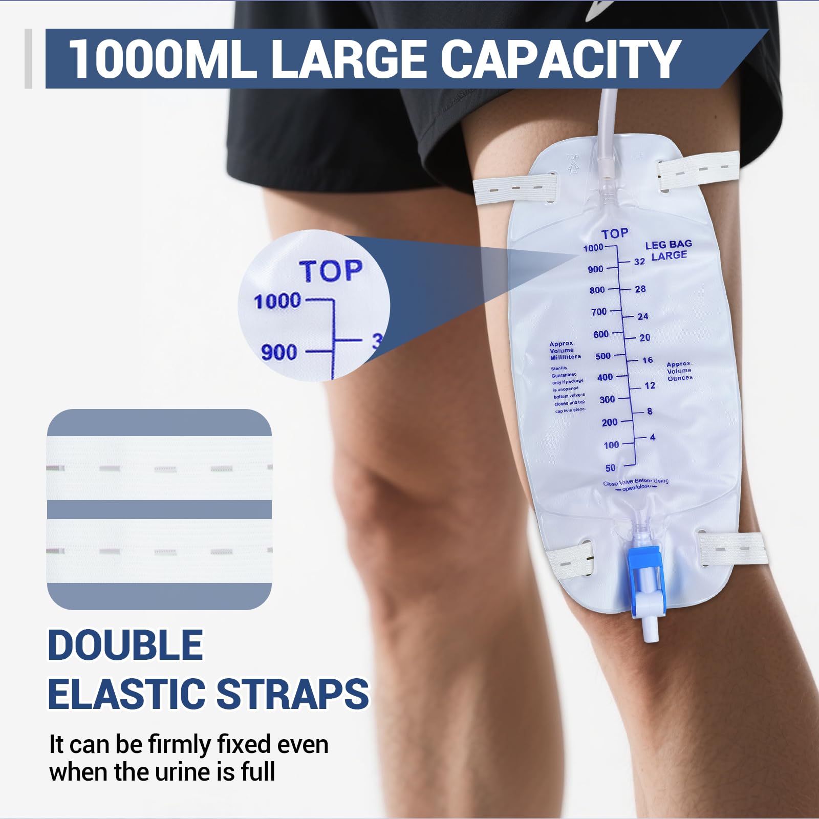 JORVONR blue leg bag shown for daily mobility and discretion