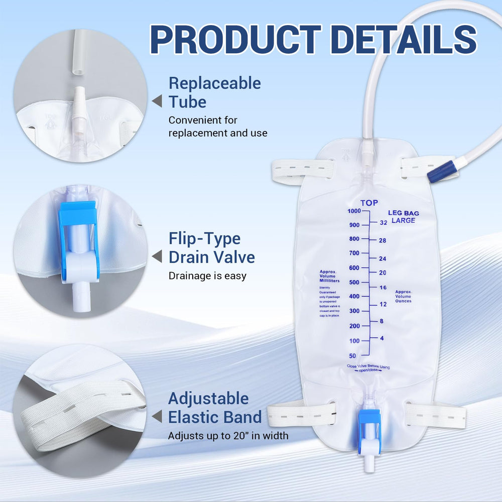 JORVONR leak-proof anti reflux leg bag prevents spills during wear