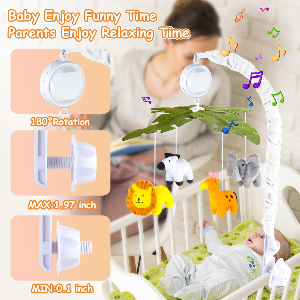 Joryuek crib mobile compatibility for flat-railed standard cribs