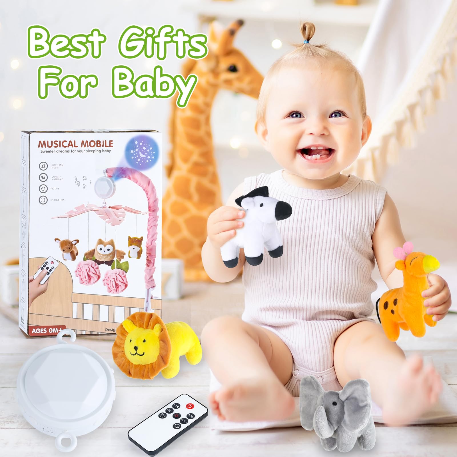 Joryuek crib mobile easy-clean design for quick maintenance