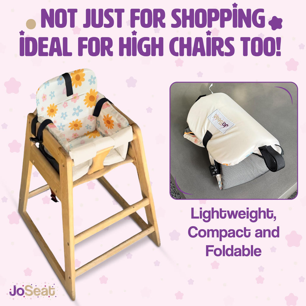 JoSeat shopping-cart-seat cover shown in a closeup view