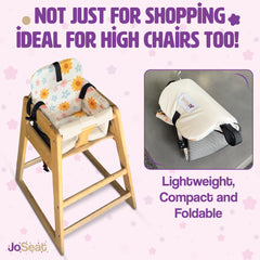 JoSeat shopping-cart-seat cover shown in a closeup view