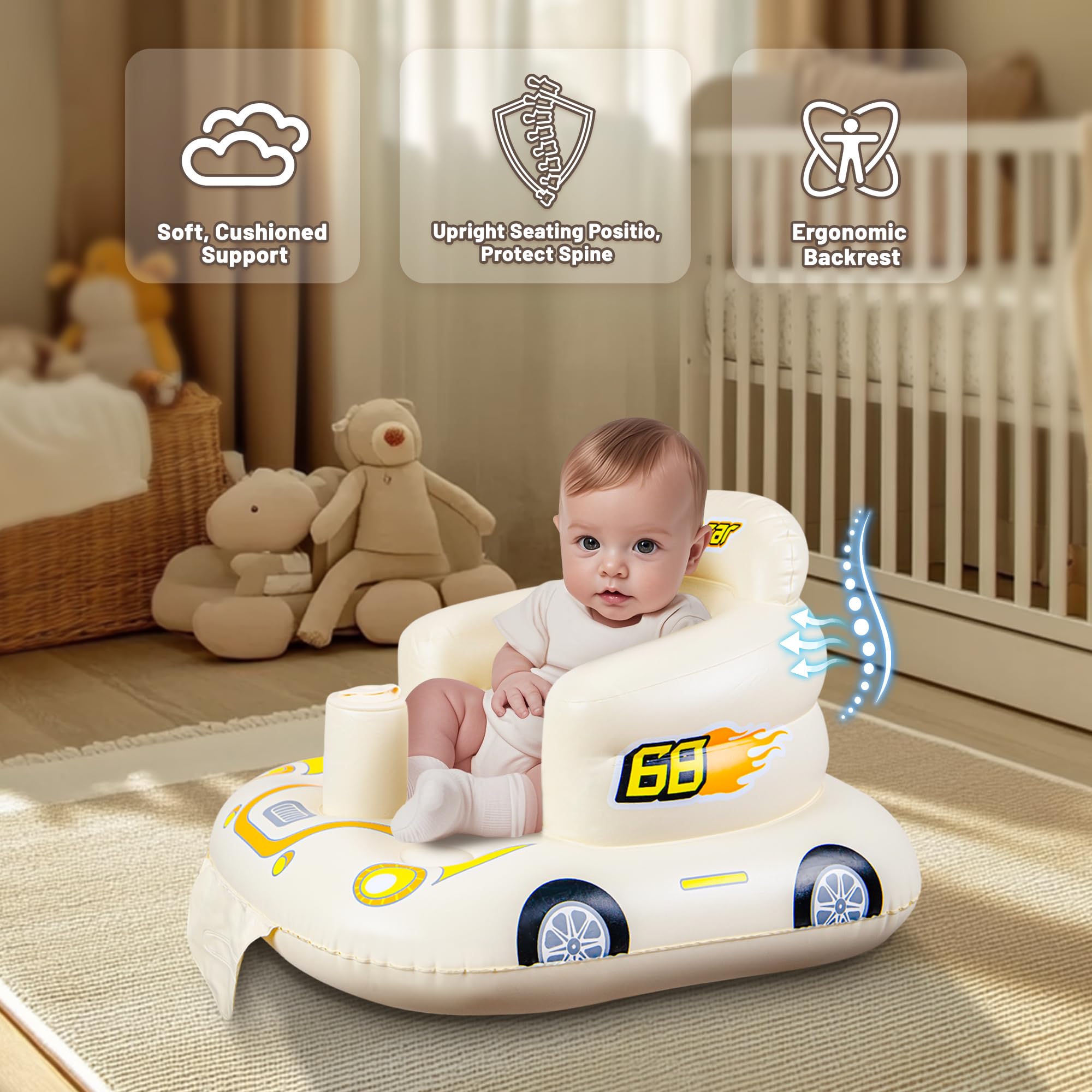 JOSEN all-in-one inflatable seat suitable for feeding and play