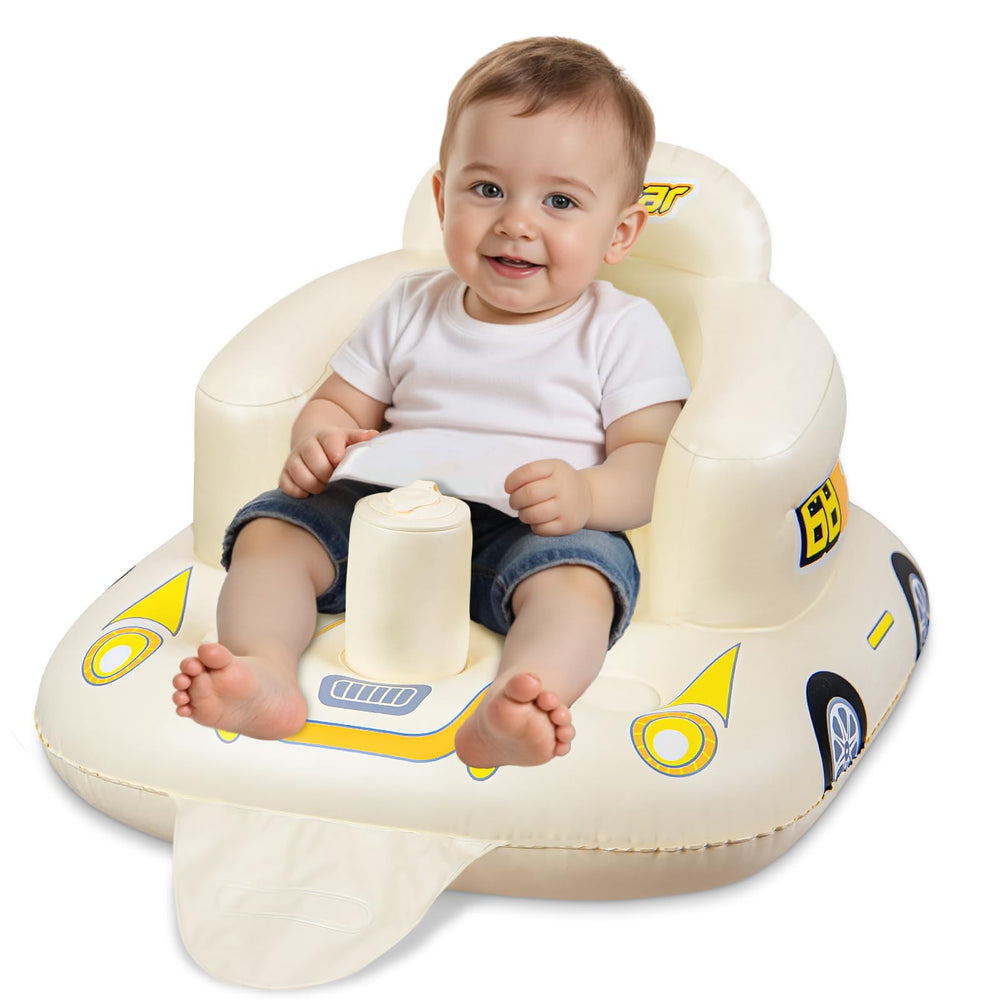 JOSEN inflatable baby seat for 3 months and up demonstrating large stability for learning to sit