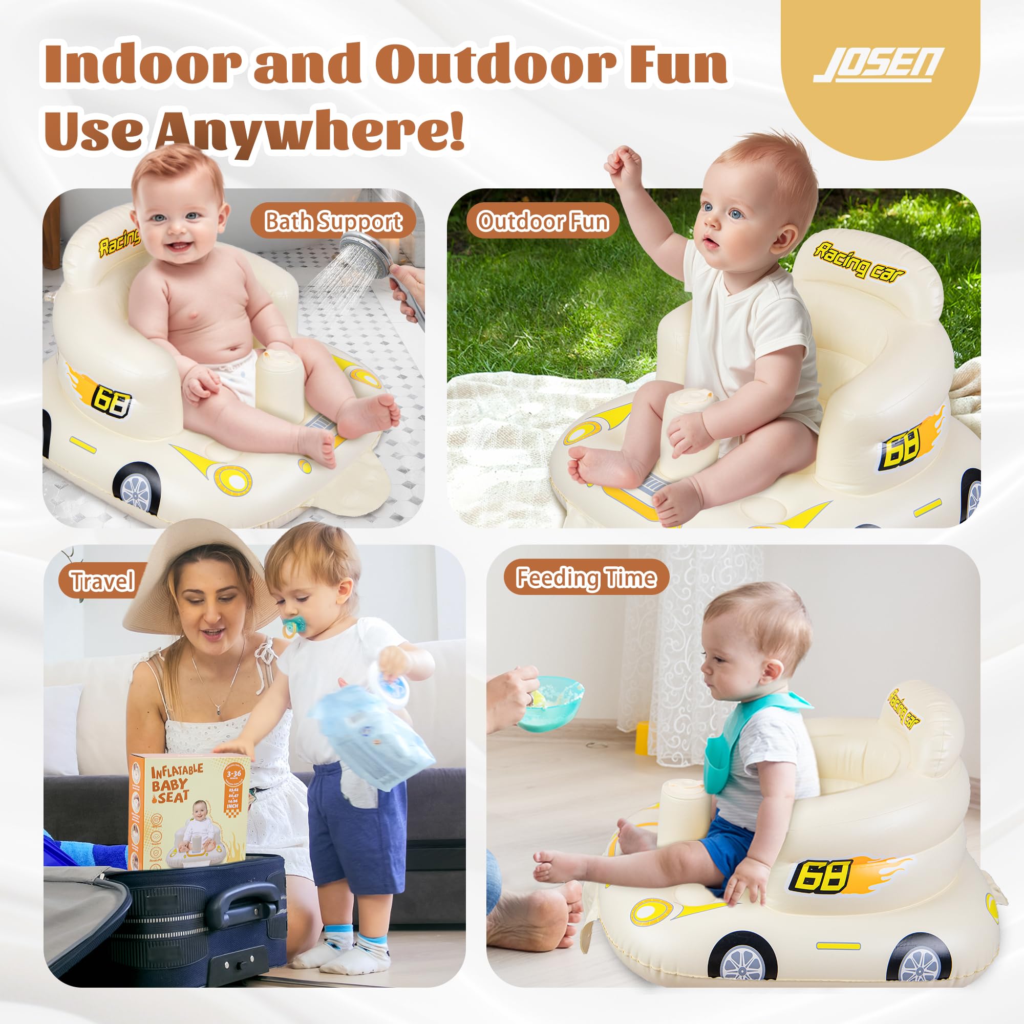 JOSEN cute inflatable baby chair design, gift-ready for new parents