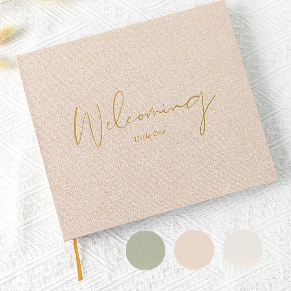 Joss & Lac Design linen pregnancy journal cover with textured linen feel for premium gifting.