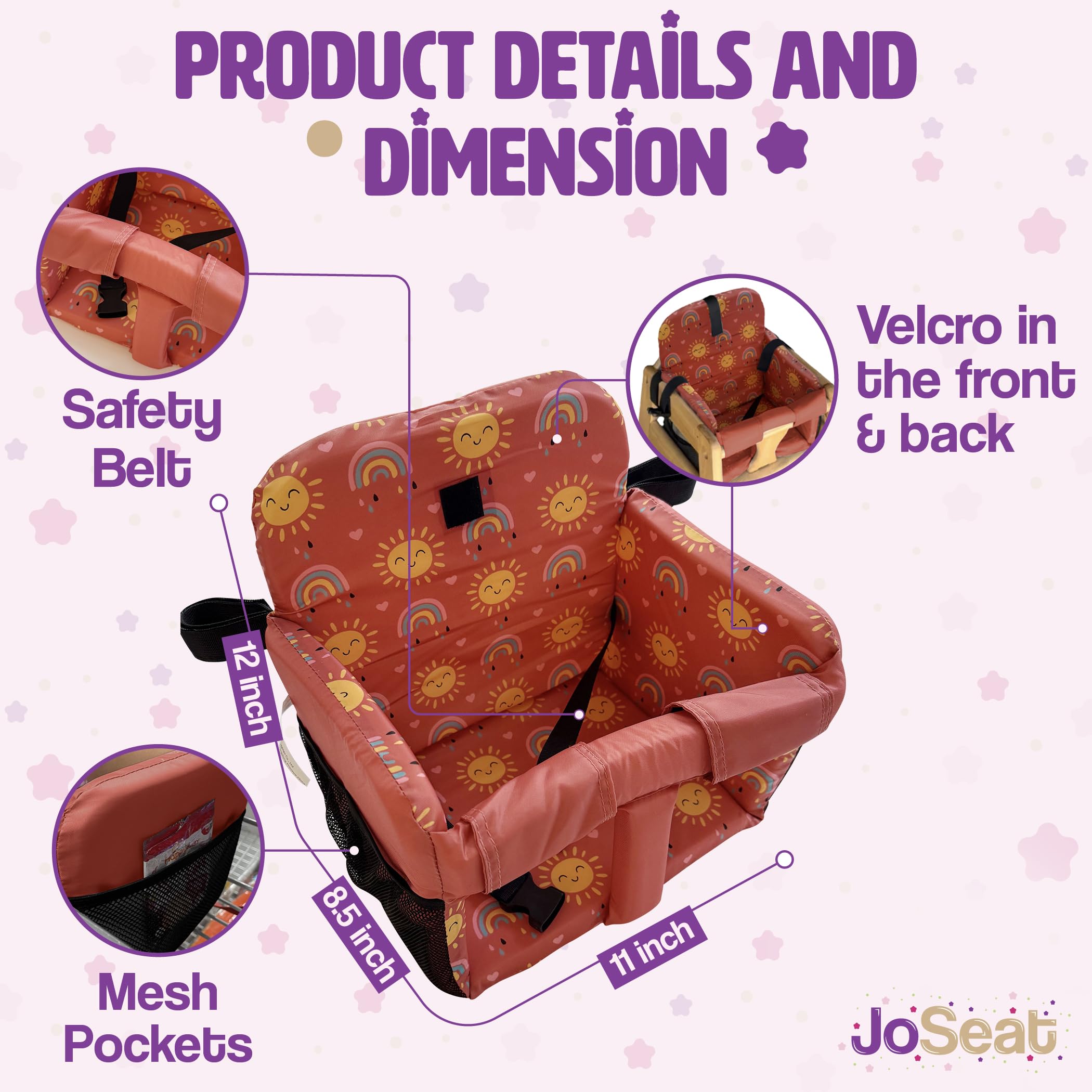 JoSeat cart seat cover with adjustable Velcro offers a secure, easy fit.