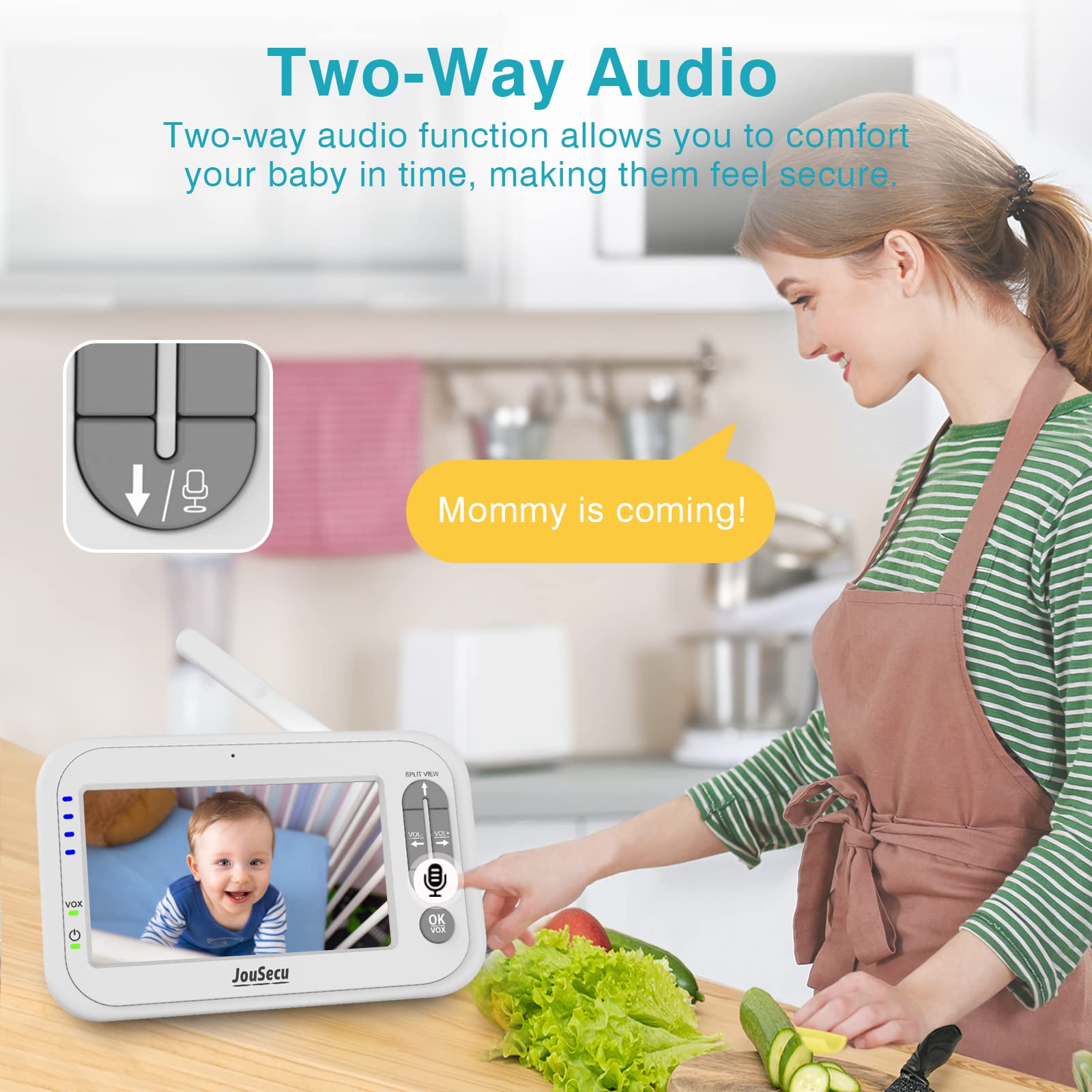 JouSecu 4.3 inch LCD screen for quick checks and monitoring