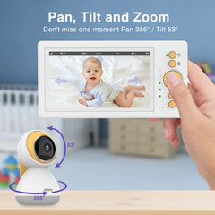 JouSecu 5-inch screen delivers sharp live video of your baby.